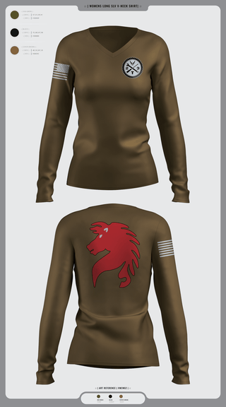 Women's Long Sleeve Vneck Shirt, 819 RHS, Air Force, Teamtime, Team time, sublimation, custom sports apparel, team uniforms, spirit wear, spiritwear, sports uniforms, custom shirts, team store, custom team store, fundraiser sports, apparel fundraiser