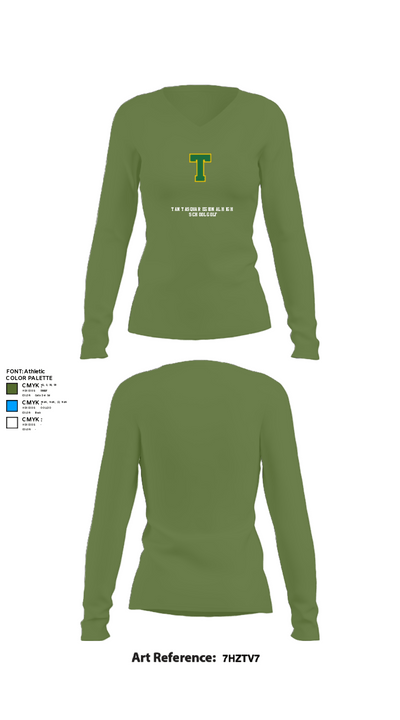 Tantasqua Regional High School Golf 92525572 Women's Long Sleeve V-neck Shirt - 19