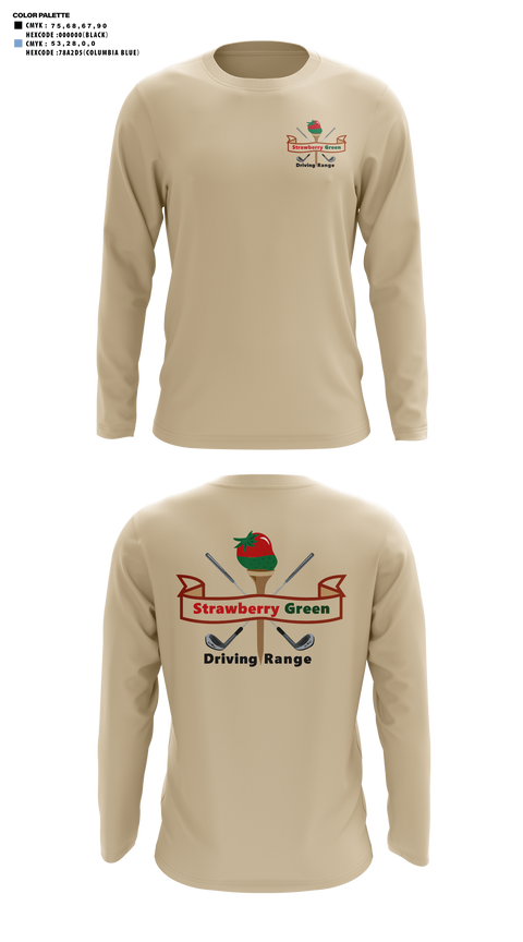 Long Sleeve Performance Shirt, strawberry green driving range, Golf, Teamtime, Team time, sublimation, custom sports apparel, team uniforms, spirit wear, spiritwear, sports uniforms, custom shirts, team store, custom team store, fundraiser sports, apparel fundraiser