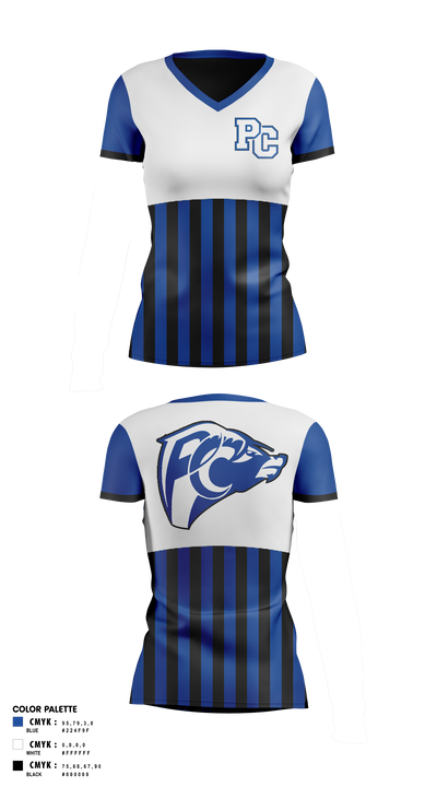 Port Chester High School Bowling 50203613 Women's Short Sleeve V-neck Shirt - 61