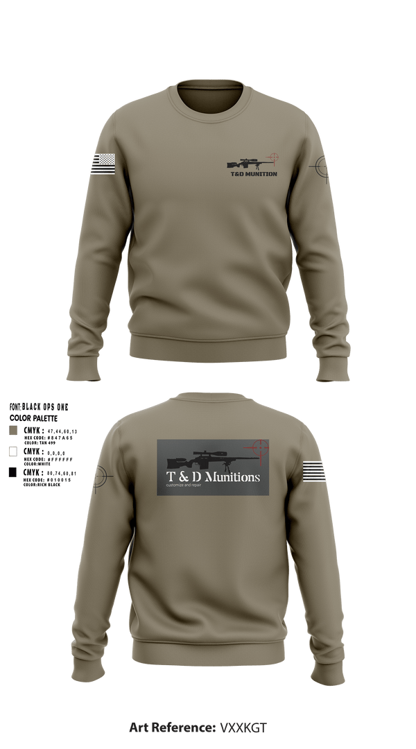 Crew Neck Sweatshirt, T&D Munitions, , Teamtime, Team time, sublimation, custom sports apparel, team uniforms, spirit wear, spiritwear, sports uniforms, custom shirts, team store, custom team store, fundraiser sports, apparel fundraiser