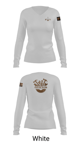 Women's Long Sleeve Vneck Shirt, Empire Boss Hardwood & Flooring, INC, , Teamtime, Team time, sublimation, custom sports apparel, team uniforms, spirit wear, spiritwear, sports uniforms, custom shirts, team store, custom team store, fundraiser sports, apparel fundraiser