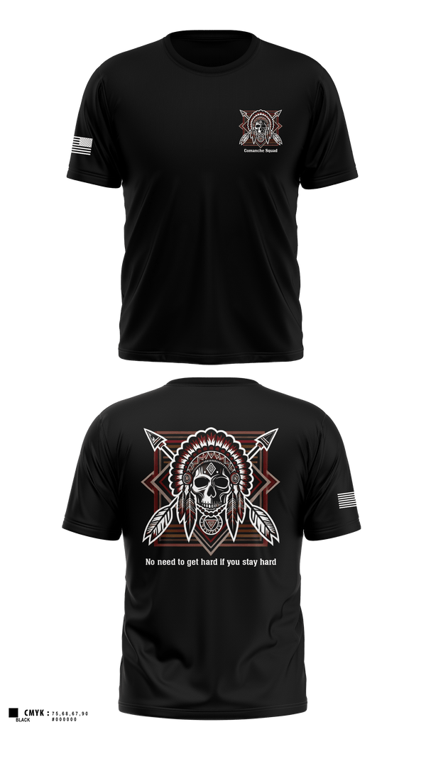 Old School Cotton Feel Shirt, Comanche Squad, Army, Teamtime, Team time, sublimation, custom sports apparel, team uniforms, spirit wear, spiritwear, sports uniforms, custom shirts, team store, custom team store, fundraiser sports, apparel fundraiser