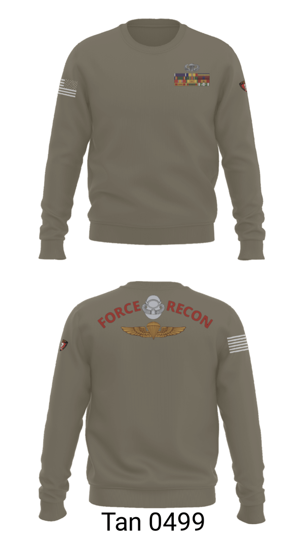 Crew Neck Sweatshirt, B Co. 3rd Recon BnForce Reconnaissance, Marines, Teamtime, Team time, sublimation, custom sports apparel, team uniforms, spirit wear, spiritwear, sports uniforms, custom shirts, team store, custom team store, fundraiser sports, apparel fundraiser