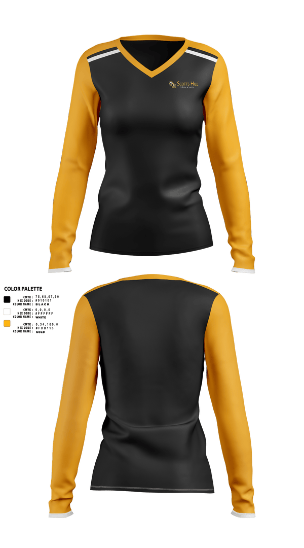 Womens Long Sleeve Vneck Shirt, Scotts Hill High School Band, Spirit Store, Teamtime, Team time, sublimation, custom sports apparel, team uniforms, spirit wear, spiritwear, sports uniforms, custom shirts, team store, custom team store, fundraiser sports, apparel fundraiser