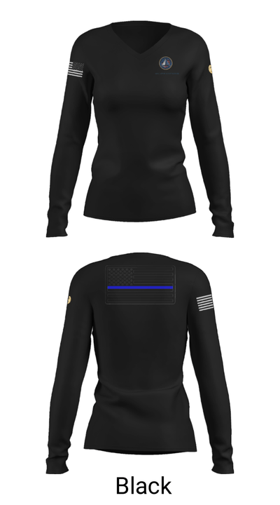 NAVAL SUPPORT ACTIVITY BETHESDA SECURITY FORCES 28838405 Women's Long Sleeve V-neck Shirt - 35