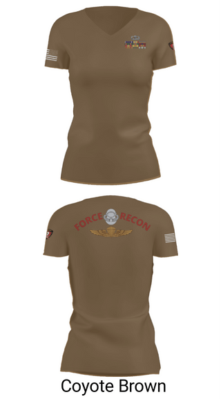 Women's Short Sleeve Vneck Shirt, B Co. 3rd Recon BnForce Reconnaissance, Marines, Teamtime, Team time, sublimation, custom sports apparel, team uniforms, spirit wear, spiritwear, sports uniforms, custom shirts, team store, custom team store, fundraiser sports, apparel fundraiser