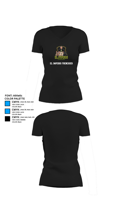 Womens Short Sleeve Vneck Shirt, EL IMPERIO FRENCHIES, , Teamtime, Team time, sublimation, custom sports apparel, team uniforms, spirit wear, spiritwear, sports uniforms, custom shirts, team store, custom team store, fundraiser sports, apparel fundraiser