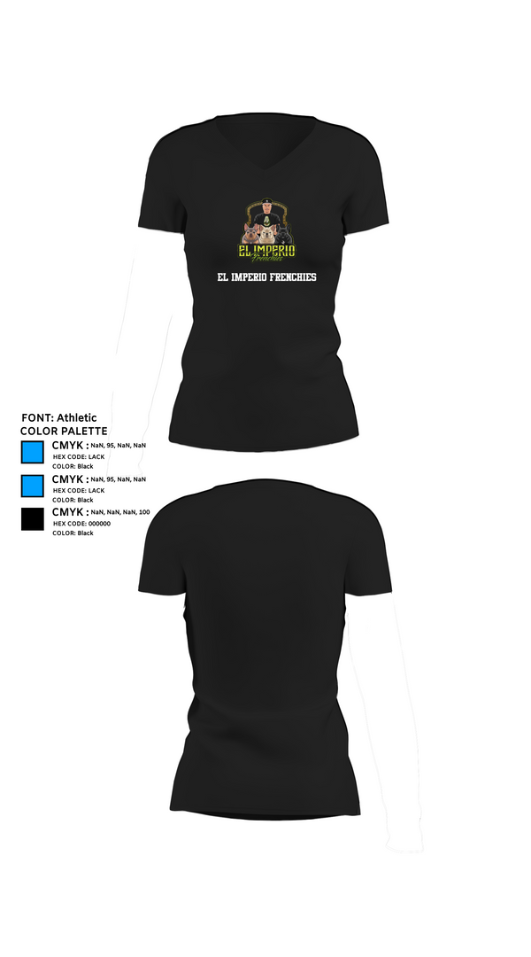 Womens Short Sleeve Vneck Shirt, EL IMPERIO FRENCHIES, , Teamtime, Team time, sublimation, custom sports apparel, team uniforms, spirit wear, spiritwear, sports uniforms, custom shirts, team store, custom team store, fundraiser sports, apparel fundraiser