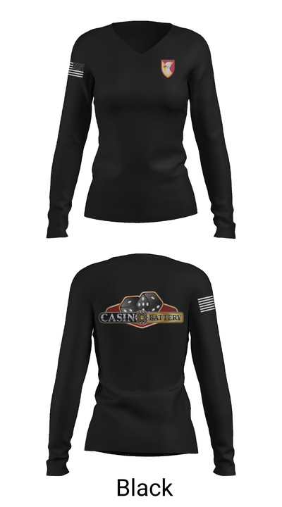 Charlie Battery, 1st Battalion 1st Air Defense Artillery Regiment 30470719 Women's Long Sleeve V-neck Shirt - 37
