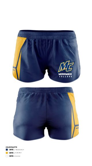 Womens Shorts, Merrimack College Cross Country, Cross Country, Teamtime, Team time, sublimation, custom sports apparel, team uniforms, spirit wear, spiritwear, sports uniforms, custom shirts, team store, custom team store, fundraiser sports, apparel fundraiser