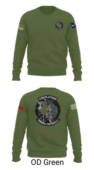 Crew Neck Sweatshirt, 90th ASB B co 4Th Platoon, Army, Teamtime, Team time, sublimation, custom sports apparel, team uniforms, spirit wear, spiritwear, sports uniforms, custom shirts, team store, custom team store, fundraiser sports, apparel fundraiser