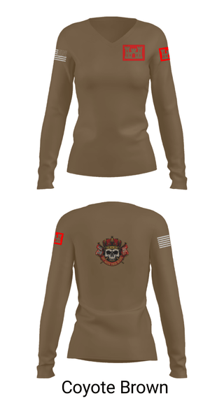 Women's Long Sleeve Vneck Shirt, Overlords, Army, Teamtime, Team time, sublimation, custom sports apparel, team uniforms, spirit wear, spiritwear, sports uniforms, custom shirts, team store, custom team store, fundraiser sports, apparel fundraiser