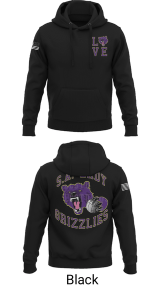 Hoodie, SA LADY GRIZZLES, Women's Volleyball, Teamtime, Team time, sublimation, custom sports apparel, team uniforms, spirit wear, spiritwear, sports uniforms, custom shirts, team store, custom team store, fundraiser sports, apparel fundraiser