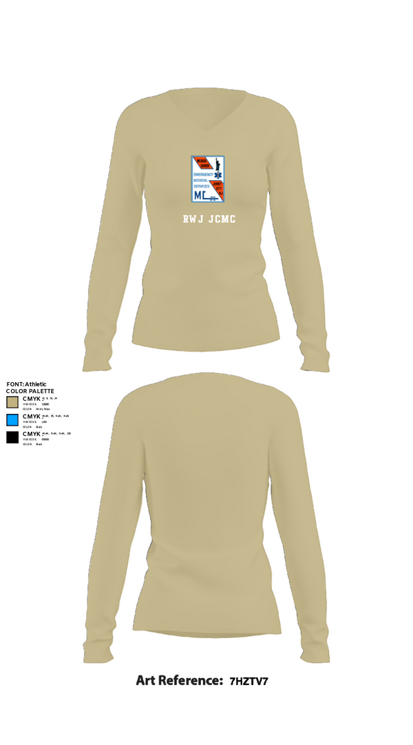 Womens Long Sleeve Vneck Shirt, RWJ JCMC, Fire Department, Teamtime, Team time, sublimation, custom sports apparel, team uniforms, spirit wear, spiritwear, sports uniforms, custom shirts, team store, custom team store, fundraiser sports, apparel fundraiser