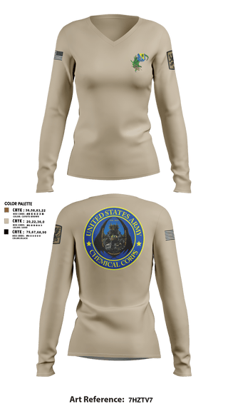 Womens Long Sleeve Vneck Shirt, 411TH411TH CBRN COMPANY, Army, Teamtime, Team time, sublimation, custom sports apparel, team uniforms, spirit wear, spiritwear, sports uniforms, custom shirts, team store, custom team store, fundraiser sports, apparel fundraiser