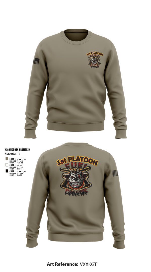 Crew Neck Sweatshirt, Fuel Dawgs, Army, Teamtime, Team time, sublimation, custom sports apparel, team uniforms, spirit wear, spiritwear, sports uniforms, custom shirts, team store, custom team store, fundraiser sports, apparel fundraiser