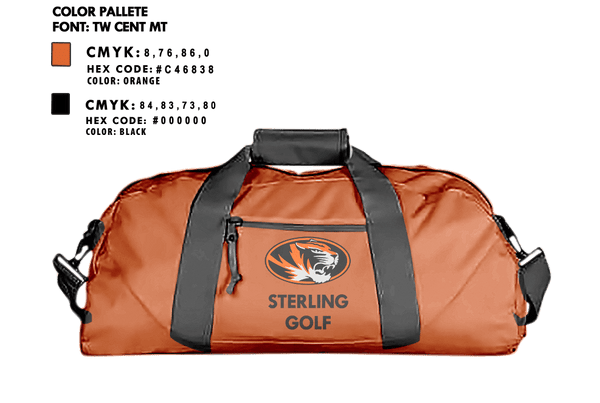 Duffle Bag, Sterling High School Golf, Golf, Teamtime, Team time, sublimation, custom sports apparel, team uniforms, spirit wear, spiritwear, sports uniforms, custom shirts, team store, custom team store, fundraiser sports, apparel fundraiser