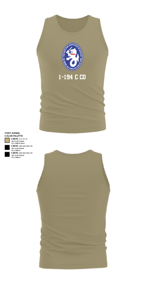 Tank Top, 1-194 C Co, National Guard, Teamtime, Team time, sublimation, custom sports apparel, team uniforms, spirit wear, spiritwear, sports uniforms, custom shirts, team store, custom team store, fundraiser sports, apparel fundraiser