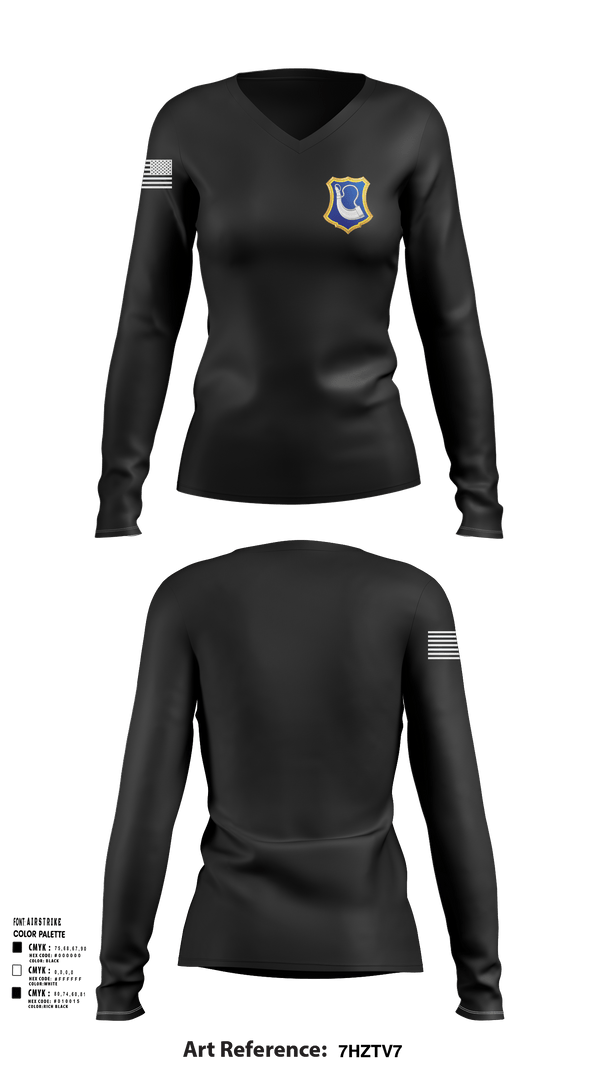 Womens Long Sleeve Vneck Shirt, C-Co. 1-181st, National Guard, Teamtime, Team time, sublimation, custom sports apparel, team uniforms, spirit wear, spiritwear, sports uniforms, custom shirts, team store, custom team store, fundraiser sports, apparel fundraiser