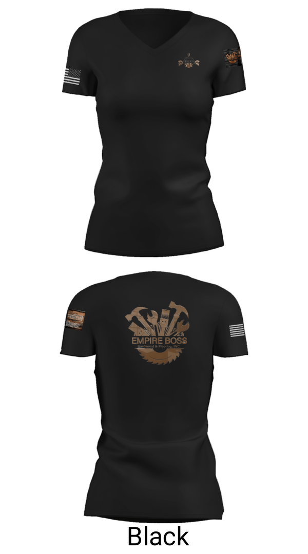 Women's Short Sleeve Vneck Shirt, Empire Boss Hardwood & Flooring, INC, , Teamtime, Team time, sublimation, custom sports apparel, team uniforms, spirit wear, spiritwear, sports uniforms, custom shirts, team store, custom team store, fundraiser sports, apparel fundraiser