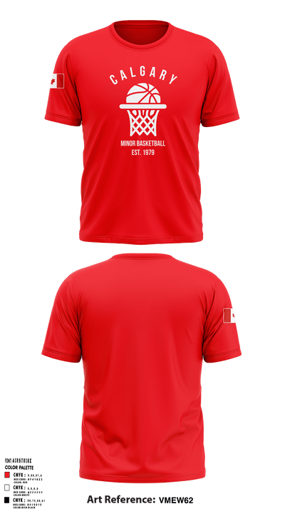 Calgary Minor Basketball Association 64914788 Short Sleeve Performance Shirt - 12