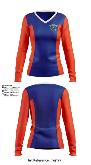 Womens Long Sleeve Vneck Shirt, Delhi Charter School Cheer, Cheer, Teamtime, Team time, sublimation, custom sports apparel, team uniforms, spirit wear, spiritwear, sports uniforms, custom shirts, team store, custom team store, fundraiser sports, apparel fundraiser