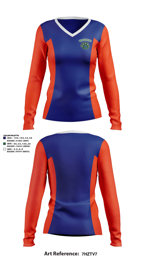 Womens Long Sleeve Vneck Shirt, Delhi Charter School Cheer, Cheer, Teamtime, Team time, sublimation, custom sports apparel, team uniforms, spirit wear, spiritwear, sports uniforms, custom shirts, team store, custom team store, fundraiser sports, apparel fundraiser