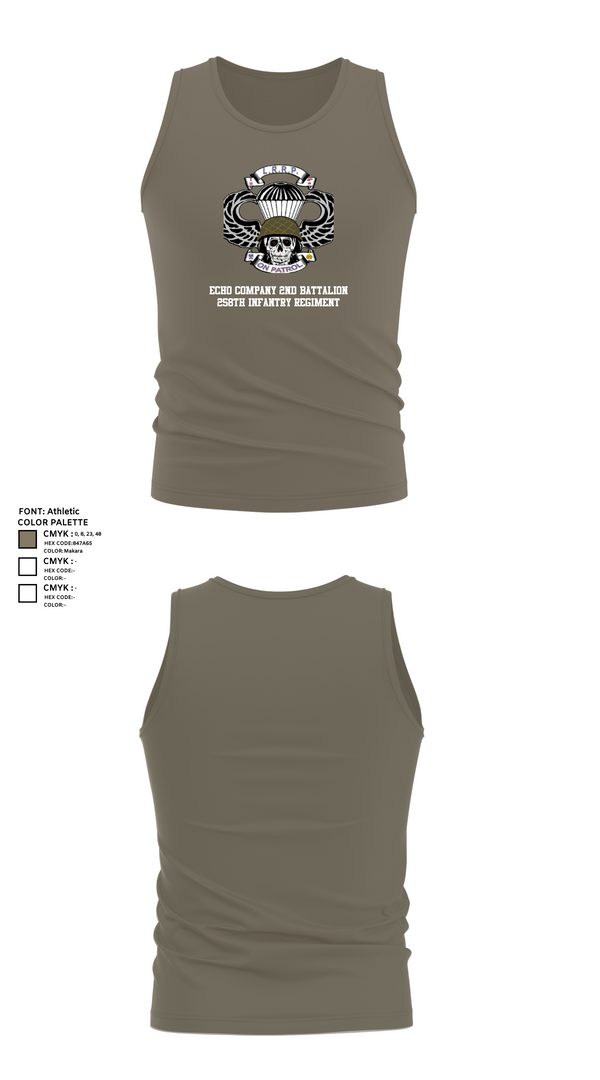 Tank Top, Echo company 2nd battalion 258th infantry regiment, Army, Teamtime, Team time, sublimation, custom sports apparel, team uniforms, spirit wear, spiritwear, sports uniforms, custom shirts, team store, custom team store, fundraiser sports, apparel fundraiser