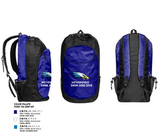 Gear Bag, Wethersfield High School Swimming, Swimming, Teamtime, Team time, sublimation, custom sports apparel, team uniforms, spirit wear, spiritwear, sports uniforms, custom shirts, team store, custom team store, fundraiser sports, apparel fundraiser