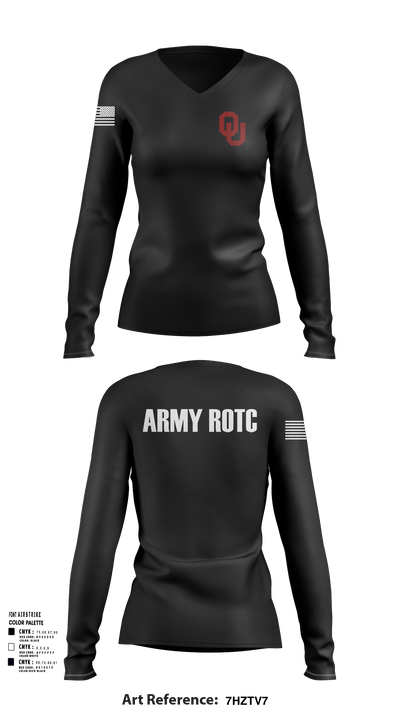 OU Army ROTC 95723228 Women's Long Sleeve V-neck Shirt - 114