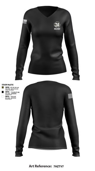 Womens Long Sleeve Vneck Shirt, 34 mgmt, , Teamtime, Team time, sublimation, custom sports apparel, team uniforms, spirit wear, spiritwear, sports uniforms, custom shirts, team store, custom team store, fundraiser sports, apparel fundraiser