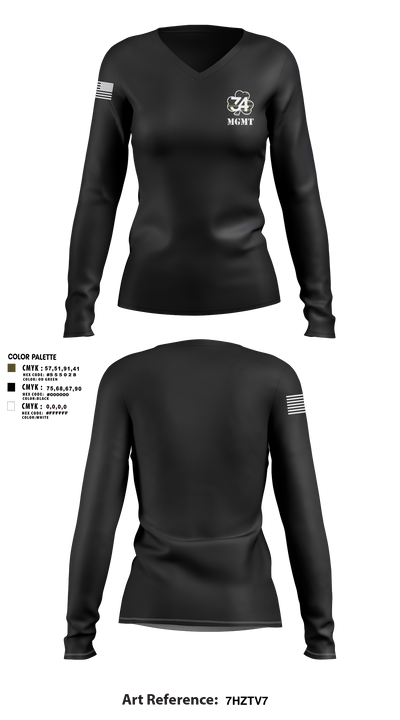 34 mgmt 15629550 Women's Long Sleeve V-neck Shirt - 3
