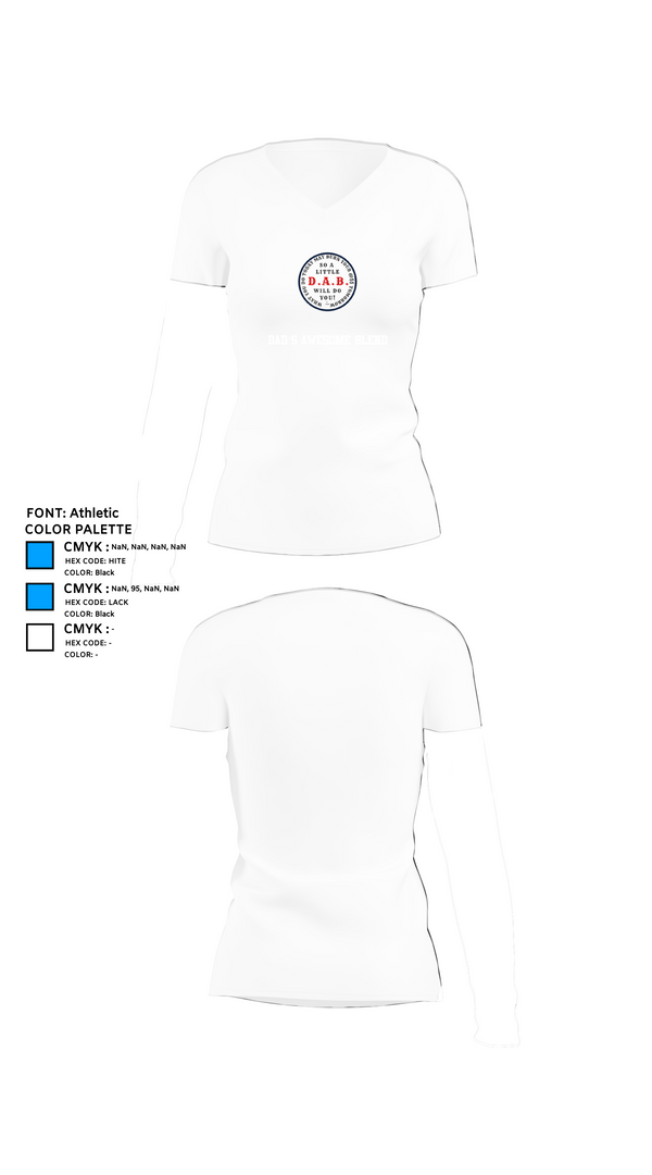 Womens Short Sleeve Vneck Shirt, Dad’s Awesome Blend, , Teamtime, Team time, sublimation, custom sports apparel, team uniforms, spirit wear, spiritwear, sports uniforms, custom shirts, team store, custom team store, fundraiser sports, apparel fundraiser