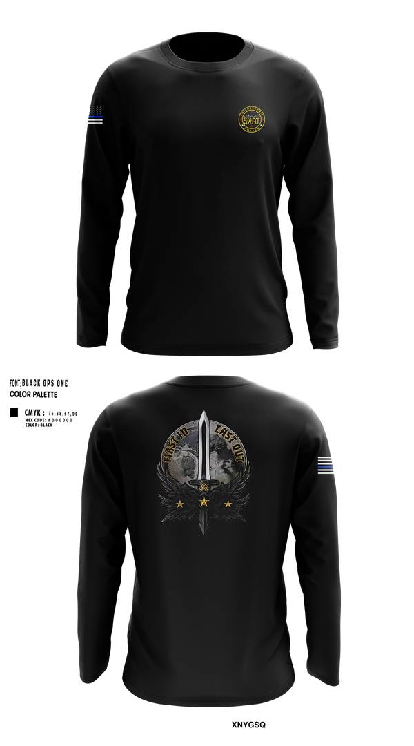 Long Sleeve Performance Shirt, Philadlphia SWAT, Police, Teamtime, Team time, sublimation, custom sports apparel, team uniforms, spirit wear, spiritwear, sports uniforms, custom shirts, team store, custom team store, fundraiser sports, apparel fundraiser
