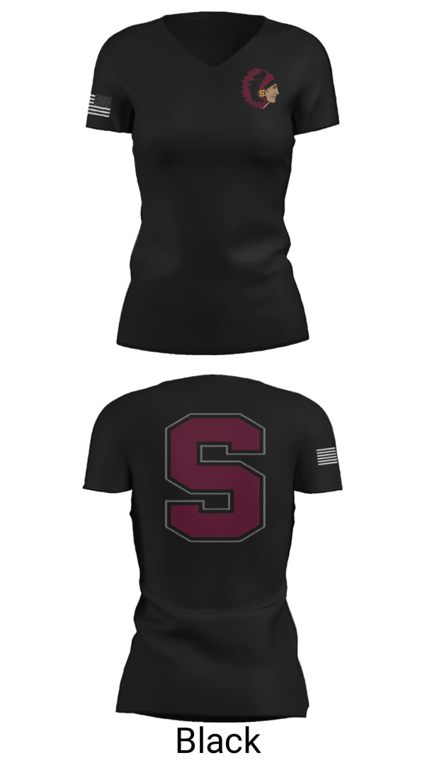 Womens Short Sleeve Vneck Shirt, Stillwater Central High School Band, Spirit Store, Teamtime, Team time, sublimation, custom sports apparel, team uniforms, spirit wear, spiritwear, sports uniforms, custom shirts, team store, custom team store, fundraiser sports, apparel fundraiser