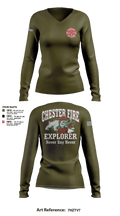 Chester fire explorers 87752590 Women's Long Sleeve V-neck Shirt - 1