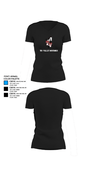 Womens Short Sleeve Vneck Shirt, Tri-Valley Mustangs, Spirit Store, Teamtime, Team time, sublimation, custom sports apparel, team uniforms, spirit wear, spiritwear, sports uniforms, custom shirts, team store, custom team store, fundraiser sports, apparel fundraiser