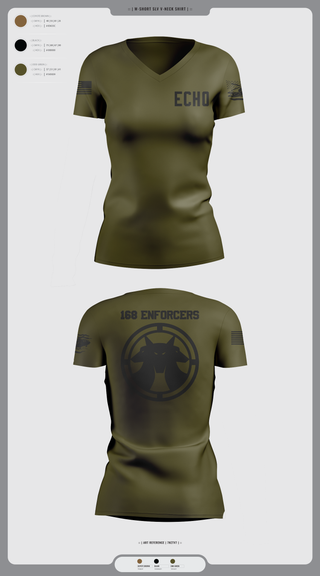 Womens Short Sleeve Vneck Shirt, Echo, Army, Teamtime, Team time, sublimation, custom sports apparel, team uniforms, spirit wear, spiritwear, sports uniforms, custom shirts, team store, custom team store, fundraiser sports, apparel fundraiser