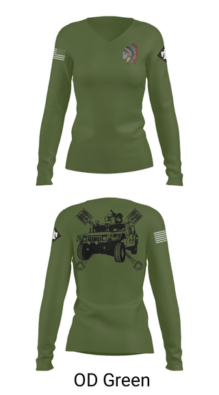 Womens Long Sleeve Vneck Shirt, FMS 1, OKARNG, , Teamtime, Team time, sublimation, custom sports apparel, team uniforms, spirit wear, spiritwear, sports uniforms, custom shirts, team store, custom team store, fundraiser sports, apparel fundraiser