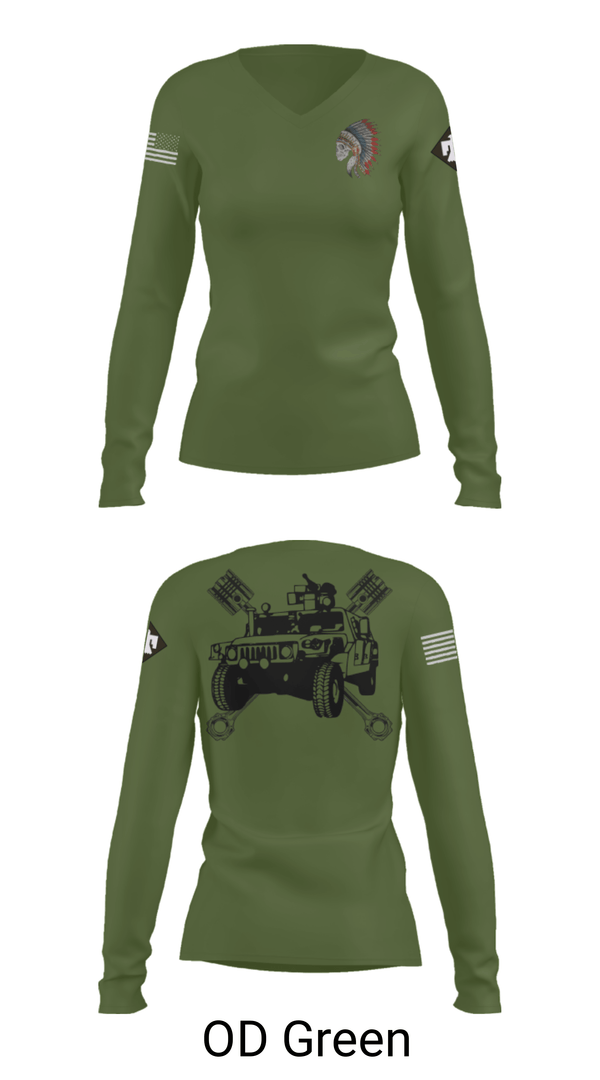 Womens Long Sleeve Vneck Shirt, FMS 1, OKARNG, , Teamtime, Team time, sublimation, custom sports apparel, team uniforms, spirit wear, spiritwear, sports uniforms, custom shirts, team store, custom team store, fundraiser sports, apparel fundraiser