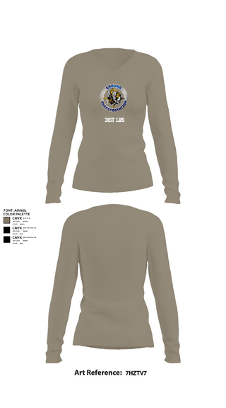 Womens Long Sleeve Vneck Shirt, 31st LRS, Air Force, Teamtime, Team time, sublimation, custom sports apparel, team uniforms, spirit wear, spiritwear, sports uniforms, custom shirts, team store, custom team store, fundraiser sports, apparel fundraiser
