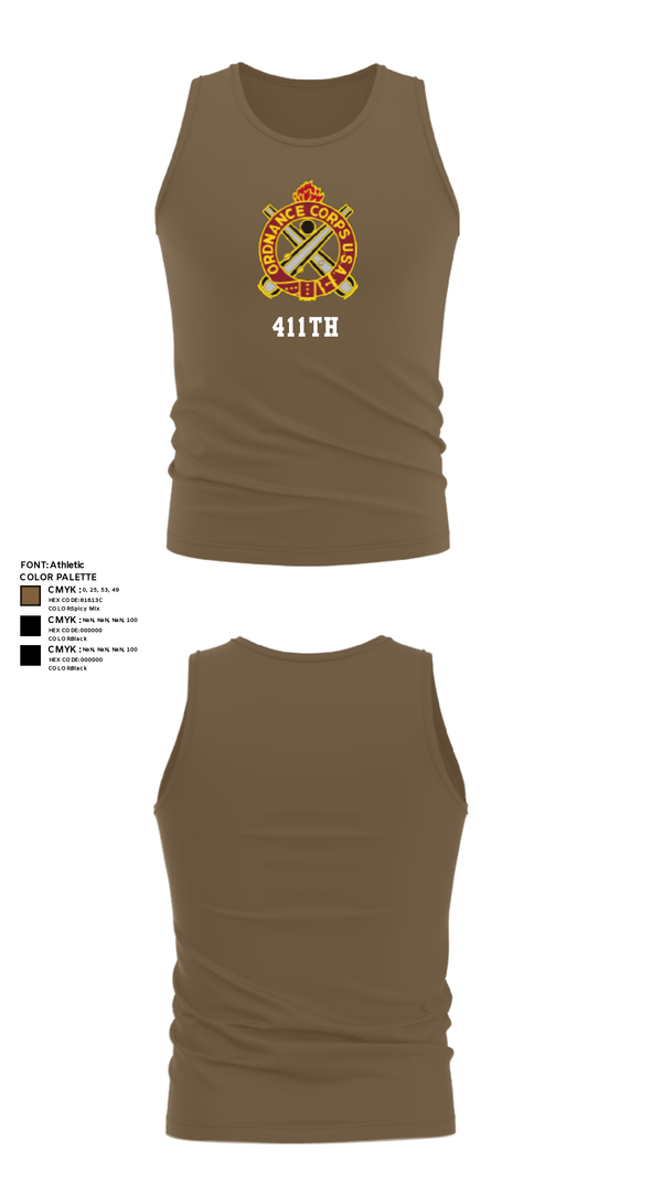 Tank Top, 411TH, Army, Teamtime, Team time, sublimation, custom sports apparel, team uniforms, spirit wear, spiritwear, sports uniforms, custom shirts, team store, custom team store, fundraiser sports, apparel fundraiser