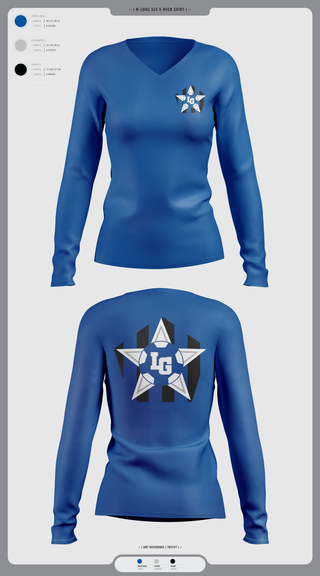 Womens Long Sleeve Vneck Shirt, LaGrange Grangers, Men's Soccer, Teamtime, Team time, sublimation, custom sports apparel, team uniforms, spirit wear, spiritwear, sports uniforms, custom shirts, team store, custom team store, fundraiser sports, apparel fundraiser