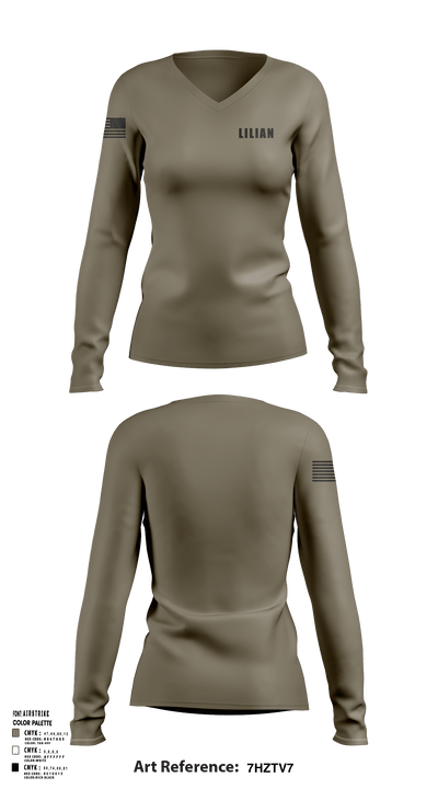 LILIAN 76592647 Women's Long Sleeve V-neck Shirt - 116