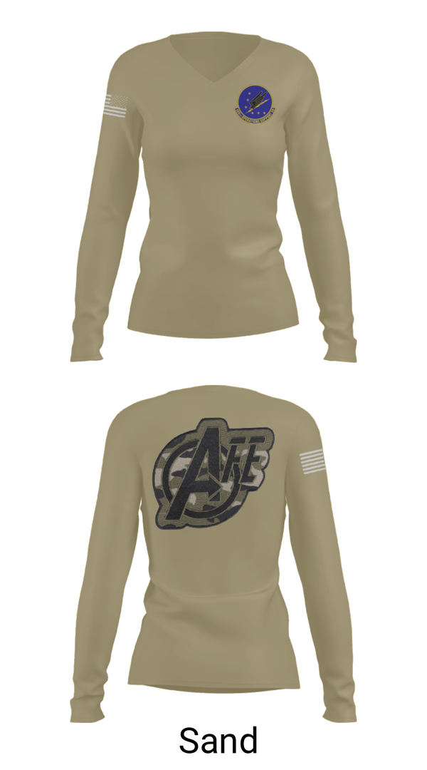 Womens Long Sleeve Vneck Shirt, 509 OSS, Air Force, Teamtime, Team time, sublimation, custom sports apparel, team uniforms, spirit wear, spiritwear, sports uniforms, custom shirts, team store, custom team store, fundraiser sports, apparel fundraiser
