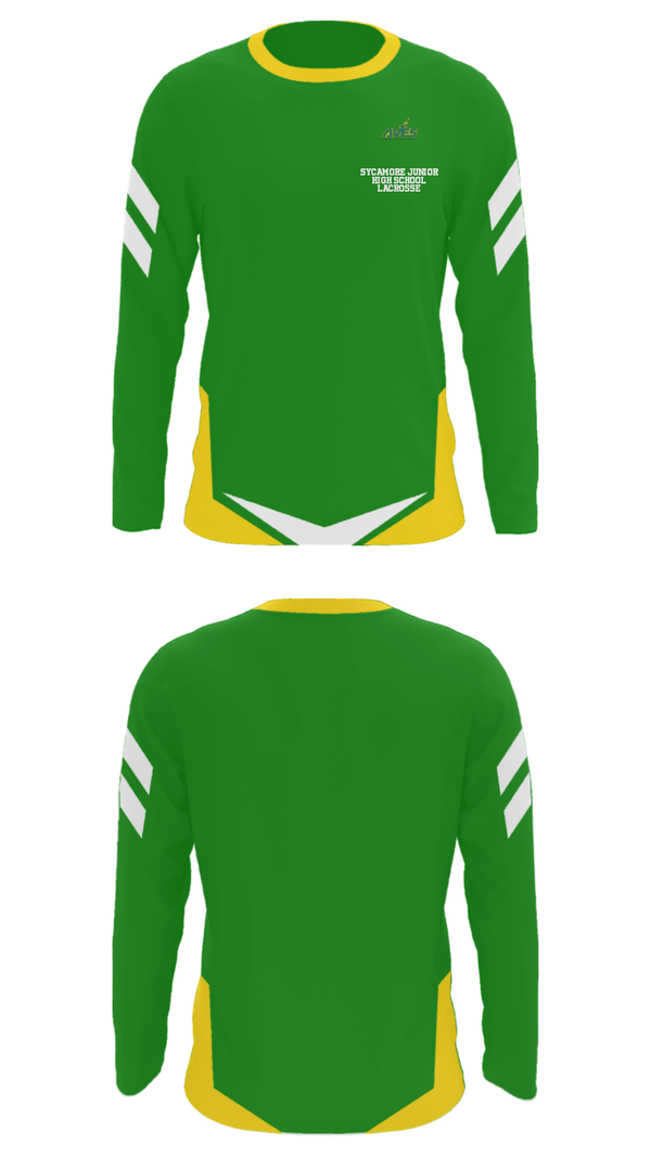 Long Sleeve Performance Shirt, Sycamore Junior High School Lacrosse, Men's Lacrosse, Teamtime, Team time, sublimation, custom sports apparel, team uniforms, spirit wear, spiritwear, sports uniforms, custom shirts, team store, custom team store, fundraiser sports, apparel fundraiser