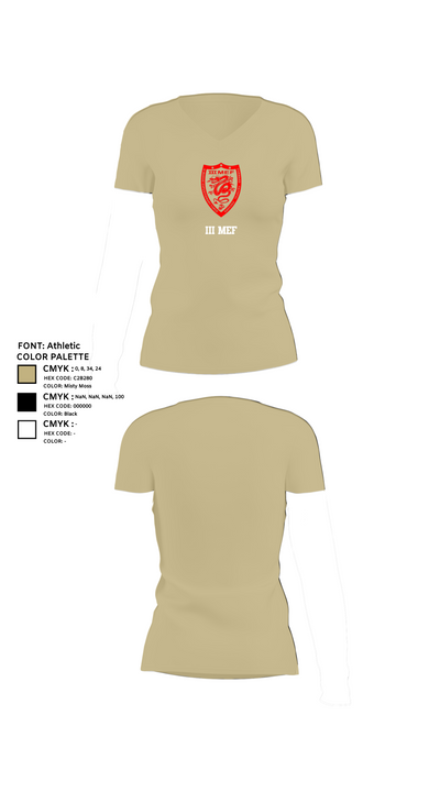 III MEF 91980942 Women's Short Sleeve V-neck Shirt - 84