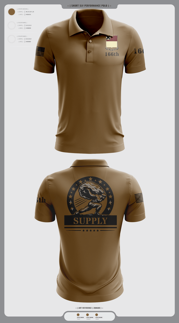 Short Sleeve Performance Polo, HHD 166th Regiment, Army, Teamtime, Team time, sublimation, custom sports apparel, team uniforms, spirit wear, spiritwear, sports uniforms, custom shirts, team store, custom team store, fundraiser sports, apparel fundraiser