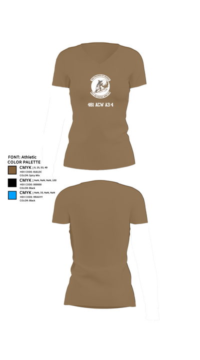 461 ACW A3/4 60764171 Women's Short Sleeve V-neck Shirt - 4